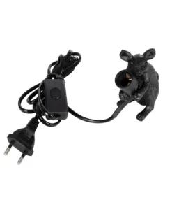 GLOBOSTAR® MOUSE 00678 Vintage Επιτραπέζιο Φωτιστικό Πορτατίφ με Ντουί 1 x E27 AC 220-240V IP20 - Μαύρο - Μ12 x Π4 x Υ10cm 13 00678 7