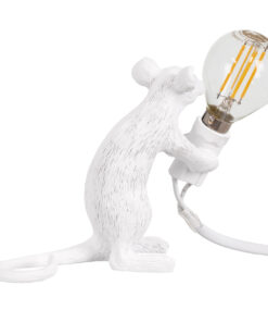 Alternative view of GloboStar® MOUSE 00679 Vintage Επιτραπέζιο Φωτιστικό Πορτατίφ Μονόφωτο 1 x E12 IP20 Λευκό Πλαστικό - Μ12 x Π4 x Υ10cm