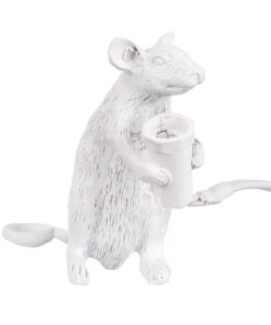 GloboStar® MOUSE 00679 Vintage Επιτραπέζιο Φωτιστικό Πορτατίφ Μονόφωτο 1 x E12 IP20 Λευκό Πλαστικό - Μ12 x Π4 x Υ10cm 11 00679 4