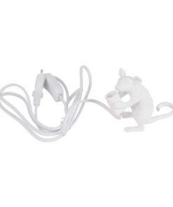 GloboStar® MOUSE 00679 Vintage Επιτραπέζιο Φωτιστικό Πορτατίφ Μονόφωτο 1 x E12 IP20 Λευκό Πλαστικό - Μ12 x Π4 x Υ10cm 13 00679 6