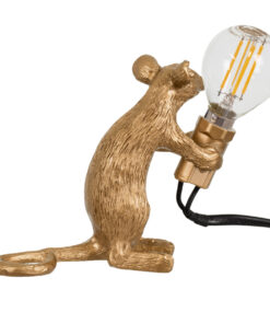 Alternative view of GloboStar® MOUSE 00680 Vintage Επιτραπέζιο Φωτιστικό Πορτατίφ Μονόφωτο 1 x E12 IP20 Χρυσό Πλαστικό - Μ12 x Π4 x Υ10cm