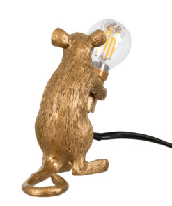 GloboStar® MOUSE 00680 Vintage Επιτραπέζιο Φωτιστικό Πορτατίφ Μονόφωτο 1 x E12 IP20 Χρυσό Πλαστικό - Μ12 x Π4 x Υ10cm 10 00680 3