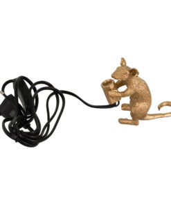 GloboStar® MOUSE 00680 Vintage Επιτραπέζιο Φωτιστικό Πορτατίφ Μονόφωτο 1 x E12 IP20 Χρυσό Πλαστικό - Μ12 x Π4 x Υ10cm 13 00680 6