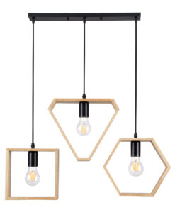 Alternative view of GLOBOSTAR® ELISE 00682 Μοντέρνο Κρεμαστό Φωτιστικό Οροφής με Ντουί 3 x E27 AC 220-240V IP20 - Μπεζ & Μαύρο - Μ76 x Π8 x Υ25cm