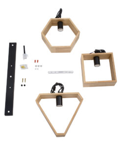 GLOBOSTAR® ELISE 00682 Μοντέρνο Κρεμαστό Φωτιστικό Οροφής με Ντουί 3 x E27 AC 220-240V IP20 - Μπεζ & Μαύρο - Μ76 x Π8 x Υ25cm 16 00682 6