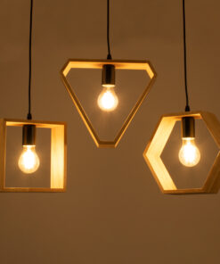 GLOBOSTAR® ELISE 00682 Μοντέρνο Κρεμαστό Φωτιστικό Οροφής με Ντουί 3 x E27 AC 220-240V IP20 - Μπεζ & Μαύρο - Μ76 x Π8 x Υ25cm 17 00682 7