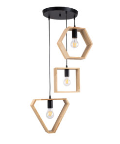 Alternative view of GLOBOSTAR® ELISE 00683 Μοντέρνο Κρεμαστό Φωτιστικό Οροφής με Ντουί 3 x E27 AC 220-240V IP20 - Μπεζ & Μαύρο - Μ55 x Π55 x Υ130cm