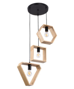 GLOBOSTAR® ELISE 00683 Μοντέρνο Κρεμαστό Φωτιστικό Οροφής με Ντουί 3 x E27 AC 220-240V IP20 - Μπεζ & Μαύρο - Μ55 x Π55 x Υ130cm 12 00683 3