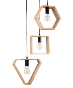 GLOBOSTAR® ELISE 00683 Μοντέρνο Κρεμαστό Φωτιστικό Οροφής με Ντουί 3 x E27 AC 220-240V IP20 - Μπεζ & Μαύρο - Μ55 x Π55 x Υ130cm 13 00683 4