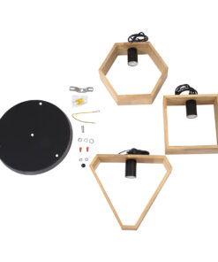 GLOBOSTAR® ELISE 00683 Μοντέρνο Κρεμαστό Φωτιστικό Οροφής με Ντουί 3 x E27 AC 220-240V IP20 - Μπεζ & Μαύρο - Μ55 x Π55 x Υ130cm 16 00683 7