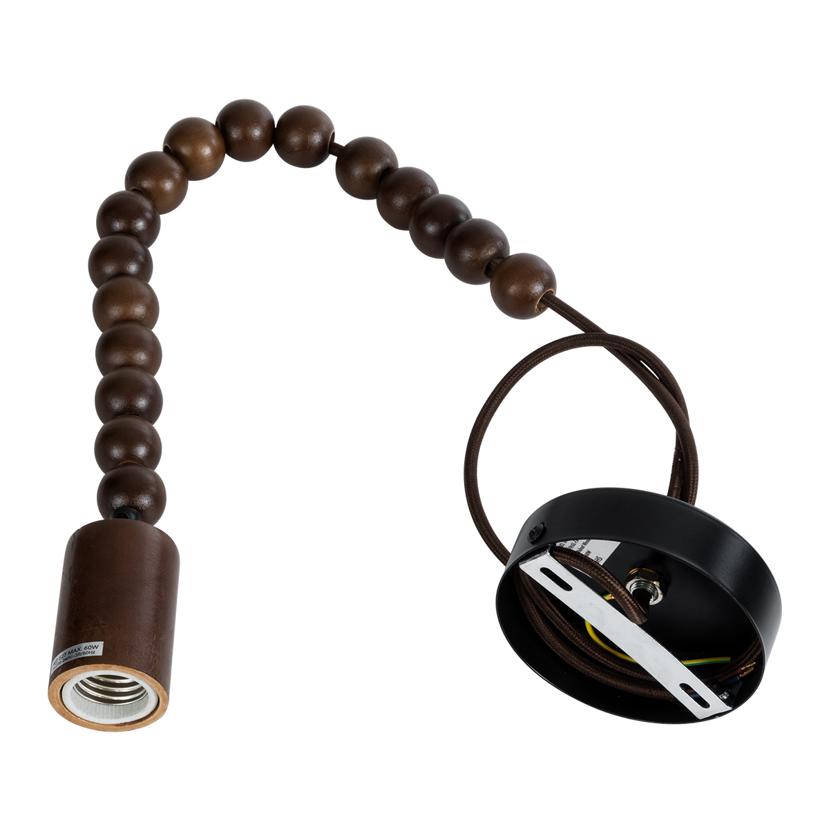 GLOBOSTAR® BEADS 00694 Vintage Κρεμαστό Φωτιστικό Οροφής με Ντουί 1 x E27 AC 220-240V IP20 - Καφέ - Μ4 x Π4 x Υ47cm 5 GLOBOSTAR® BEADS 00694 Vintage Κρεμαστό Φωτιστικό Οροφής με Ντουί 1 x E27 AC 220-240V IP20 - Καφέ - Μ4 x Π4 x Υ47cm - Image 3