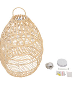 GLOBOSTAR® TAHITI 00710 Boho Κρεμαστό Φωτιστικό Οροφής με Ντουί 1 x E27 AC 220-240V IP20 - Μπεζ - Μ38 x Π38 x Υ50cm 17 00710 8