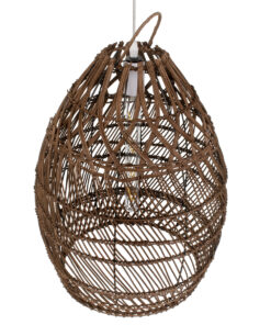 GLOBOSTAR® TAHITI 00711 Boho Κρεμαστό Φωτιστικό Οροφής με Ντουί 1 x E27 AC 220-240V IP20 - Καφέ - Μ38 x Π38 x Υ50cm 16 00711 6