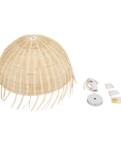 GLOBOSTAR® JAKARTA 00712 Boho Κρεμαστό Φωτιστικό Οροφής με Ντουί 1 x E27 AC 220-240V IP20 - Μπεζ - Μ50 x Π50 x Υ36cm 18 00712 8