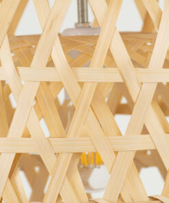 GLOBOSTAR® MANGEA 00715 Boho Κρεμαστό Φωτιστικό Οροφής με Ντουί 1 x E27 AC 220-240V IP20 - Μπεζ - Μ35 x Π35 x Υ22cm 19 00715 9