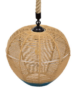 GLOBOSTAR® SIMON 00726 Boho Κρεμαστό Φωτιστικό Οροφής με Ντουί 1 x E27 AC 220-240V IP20 - Μπεζ & Μπλε - Μ30 x Π30 x Υ30cm 15 00726 6