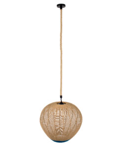 GLOBOSTAR® SIMON 00727 Boho Κρεμαστό Φωτιστικό Οροφής με Ντουί 1 x E27 AC 220-240V IP20 - Μπεζ & Μπλε - Μ50 x Π50 x Y47cm 14 00727 4