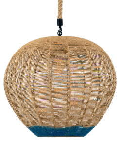 GLOBOSTAR® SIMON 00727 Boho Κρεμαστό Φωτιστικό Οροφής με Ντουί 1 x E27 AC 220-240V IP20 - Μπεζ & Μπλε - Μ50 x Π50 x Y47cm 15 00727 5