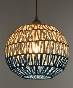 Alternative view of GLOBOSTAR® SANTOR 00728 Boho Κρεμαστό Φωτιστικό Οροφής με Ντουί 1 x E27 AC 220-240V IP20 - Λευκό & Μπλε - Μ30 x Π30 x Υ30cm