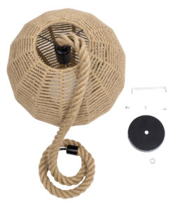 GLOBOSTAR® MANDALA 00731 Boho Κρεμαστό Φωτιστικό Οροφής με Ντουί 1 x E27 AC 220-240V IP20 - Μπεζ - Μ30 x Π30 x Y30cm 21 00731 10