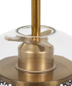 GLOBOSTAR® AVERY 00739 Μοντέρνο Κρεμαστό Φωτιστικό Οροφής με Ντουί 1 x E27 AC 220-240V IP20 - Διάφανο & Χρυσό - Μ18 x Π18 x Υ38cm 16 00739 6