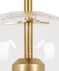 GLOBOSTAR® AVERY 00741 Μοντέρνο Κρεμαστό Φωτιστικό Οροφής με Ντουί 1 x E27 AC 220-240V IP20 - Διάφανο & Χρυσό - Μ15 x Π15 x Υ60cm 19 00741 7