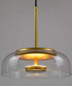 Alternative view of GLOBOSTAR® CHARLOTTE 00742 Μοντέρνο Κρεμαστό Φωτιστικό Οροφής LED 5W 500lm 180° AC 220-240V IP20 Θερμό Λευκό 2700K - Lumileds SMD Chip - Διάφανο & Χρυσό - Μ23 x Π23 x Υ23cm - 2 Χρόνια Εγγύηση