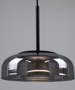 GLOBOSTAR® CHARLOTTE 00743 Μοντέρνο Κρεμαστό Φωτιστικό Οροφής LED 5W 500lm 180° AC 220-240V IP20 Θερμό Λευκό 2700K - Sanan SMD Chip - Μαύρο Φιμέ - Μ23 x Π23 x Υ23cm - 2 Xρόνια Εγγύηση 14 00743 2