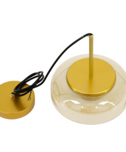 GLOBOSTAR® CHARLOTTE 00744 Μοντέρνο Κρεμαστό Φωτιστικό Οροφής LED 5W 500lm 180° AC 220-240V IP20 Θερμό Λευκό 2700K - Lumileds SMD Chip - Μελί & Χρυσό - Μ23 x Π23 x Υ23cm - 2 Χρόνια Εγγύηση 21 00744 10