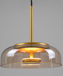 Alternative view of GLOBOSTAR® CHARLOTTE 00744 Μοντέρνο Κρεμαστό Φωτιστικό Οροφής LED 5W 500lm 180° AC 220-240V IP20 Θερμό Λευκό 2700K - Lumileds SMD Chip - Μελί & Χρυσό - Μ23 x Π23 x Υ23cm - 2 Χρόνια Εγγύηση