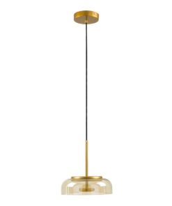 GLOBOSTAR® CHARLOTTE 00744 Μοντέρνο Κρεμαστό Φωτιστικό Οροφής LED 5W 500lm 180° AC 220-240V IP20 Θερμό Λευκό 2700K - Lumileds SMD Chip - Μελί & Χρυσό - Μ23 x Π23 x Υ23cm - 2 Χρόνια Εγγύηση 14 00744 3