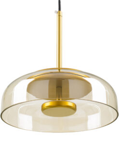 GLOBOSTAR® CHARLOTTE 00744 Μοντέρνο Κρεμαστό Φωτιστικό Οροφής LED 5W 500lm 180° AC 220-240V IP20 Θερμό Λευκό 2700K - Lumileds SMD Chip - Μελί & Χρυσό - Μ23 x Π23 x Υ23cm - 2 Χρόνια Εγγύηση 16 00744 5