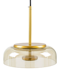 GLOBOSTAR® CHARLOTTE 00744 Μοντέρνο Κρεμαστό Φωτιστικό Οροφής LED 5W 500lm 180° AC 220-240V IP20 Θερμό Λευκό 2700K - Lumileds SMD Chip - Μελί & Χρυσό - Μ23 x Π23 x Υ23cm - 2 Χρόνια Εγγύηση 17 00744 6