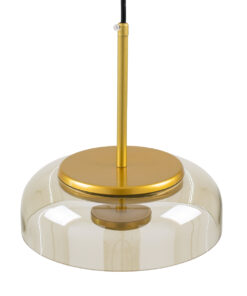 GLOBOSTAR® CHARLOTTE 00744 Μοντέρνο Κρεμαστό Φωτιστικό Οροφής LED 5W 500lm 180° AC 220-240V IP20 Θερμό Λευκό 2700K - Lumileds SMD Chip - Μελί & Χρυσό - Μ23 x Π23 x Υ23cm - 2 Χρόνια Εγγύηση 18 00744 7