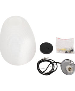 GLOBOSTAR® FREYA 00745 Μοντέρνο Κρεμαστό Φωτιστικό Οροφής με Ντουί 1 x E27 AC 220-240V IP20 - Λευκό & Ασημί - Μ24 x Π24 x Υ35cm 22 00745 10