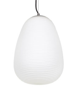 GLOBOSTAR® FREYA 00745 Μοντέρνο Κρεμαστό Φωτιστικό Οροφής με Ντουί 1 x E27 AC 220-240V IP20 - Λευκό & Ασημί - Μ24 x Π24 x Υ35cm 17 00745 5