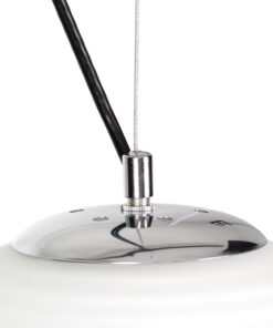 GLOBOSTAR® FREYA 00745 Μοντέρνο Κρεμαστό Φωτιστικό Οροφής με Ντουί 1 x E27 AC 220-240V IP20 - Λευκό & Ασημί - Μ24 x Π24 x Υ35cm 21 00745 9