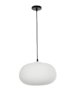 GLOBOSTAR® FREYA 00747 Μοντέρνο Κρεμαστό Φωτιστικό Οροφής με Ντουί 1 x E27 AC 220-240V IP20 - Λευκό & Ασημί - Μ34 x Π34 x Υ23cm 13 00747 3