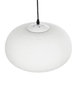 GLOBOSTAR® FREYA 00747 Μοντέρνο Κρεμαστό Φωτιστικό Οροφής με Ντουί 1 x E27 AC 220-240V IP20 - Λευκό & Ασημί - Μ34 x Π34 x Υ23cm 16 00747 6