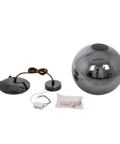 GLOBOSTAR® ΑΧΤΟΝ 00749 Μοντέρνο Κρεμαστό Φωτιστικό Οροφής LED 7W 500lm 180° AC 220-240V IP20 Θερμό Λευκό 2700K - Sanan SMD Chip - Μαύρο & Μαύρο Φιμέ - Μ30 x Π30 x Υ30cm - 2 Χρόνια Εγγύηση 18 00749 8