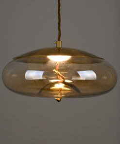 Alternative view of GLOBOSTAR® ΑΧΤΟΝ 00750 Μοντέρνο Κρεμαστό Φωτιστικό Οροφής LED 7W 500lm 180° AC 220-240V IP20 Θερμό Λευκό 2700K - Sanan SMD Chip - Μελί & Χρυσό - Μ30 x Π30 x Υ15cm - 2 Χρόνια Εγγύηση