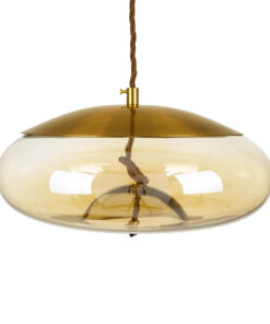 GLOBOSTAR® ΑΧΤΟΝ 00750 Μοντέρνο Κρεμαστό Φωτιστικό Οροφής LED 7W 500lm 180° AC 220-240V IP20 Θερμό Λευκό 2700K - Sanan SMD Chip - Μελί & Χρυσό - Μ30 x Π30 x Υ15cm - 2 Χρόνια Εγγύηση 14 00750 4