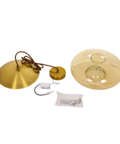 GLOBOSTAR® ΑΧΤΟΝ 00750 Μοντέρνο Κρεμαστό Φωτιστικό Οροφής LED 7W 500lm 180° AC 220-240V IP20 Θερμό Λευκό 2700K - Sanan SMD Chip - Μελί & Χρυσό - Μ30 x Π30 x Υ15cm - 2 Χρόνια Εγγύηση 18 00750 8