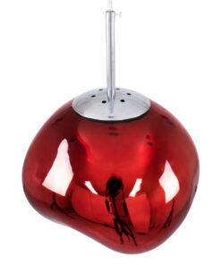 GLOBOSTAR® DIXAR 00762 Μοντέρνο Κρεμαστό Φωτιστικό Οροφής με Ντουί 1 x E27 AC 220-240V IP20 - Κόκκινο & Ασημί - Μ28 x Π28 x Υ40cm 13 00762 4