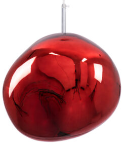 GLOBOSTAR® DIXAR 00762 Μοντέρνο Κρεμαστό Φωτιστικό Οροφής με Ντουί 1 x E27 AC 220-240V IP20 - Κόκκινο & Ασημί - Μ28 x Π28 x Υ40cm 14 00762 5