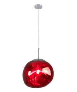 Alternative view of GLOBOSTAR® DIXAR 00763 Μοντέρνο Κρεμαστό Φωτιστικό Οροφής με Ντουί 1 x E27 AC 220-240V IP20 - Κόκκινο & Ασημί - Μ36 x Π36 x Υ45cm