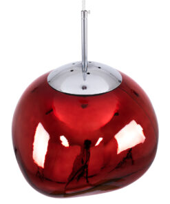 GLOBOSTAR® DIXAR 00763 Μοντέρνο Κρεμαστό Φωτιστικό Οροφής με Ντουί 1 x E27 AC 220-240V IP20 - Κόκκινο & Ασημί - Μ36 x Π36 x Υ45cm 13 00763 4