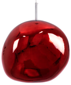 GLOBOSTAR® DIXAR 00763 Μοντέρνο Κρεμαστό Φωτιστικό Οροφής με Ντουί 1 x E27 AC 220-240V IP20 - Κόκκινο & Ασημί - Μ36 x Π36 x Υ45cm 14 00763 5