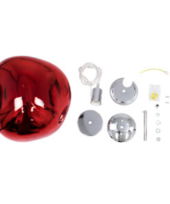 GLOBOSTAR® DIXAR 00763 Μοντέρνο Κρεμαστό Φωτιστικό Οροφής με Ντουί 1 x E27 AC 220-240V IP20 - Κόκκινο & Ασημί - Μ36 x Π36 x Υ45cm 16 00763 7