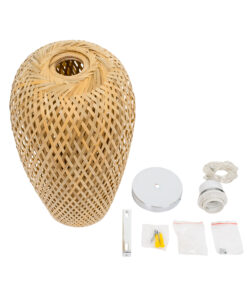 GLOBOSTAR® SAN TROPEZ 00764 Boho Κρεμαστό Φωτιστικό Οροφής με Ντουί 1 x E27 AC 220-240V IP20 - Μπεζ - Μ19 x Π19 x Υ42cm 18 00764 8